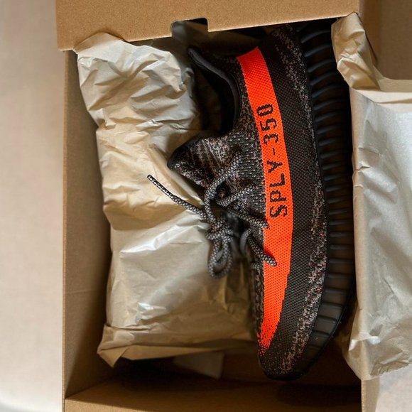 New style Yeezy Men\'s Grey and Orange Trainers main image 7